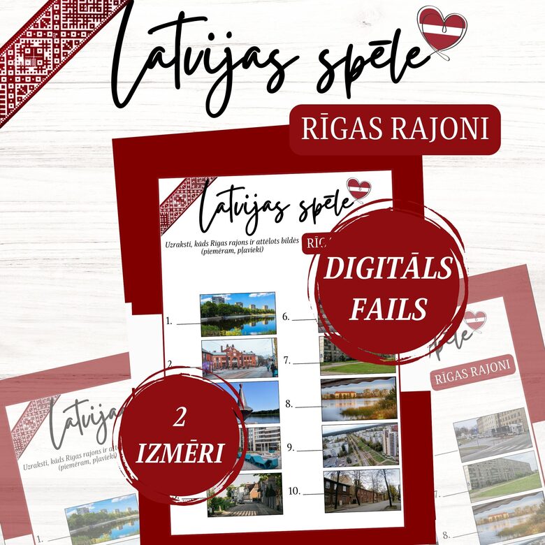 Latvijas spēle "Rīgas rajoni", digitāls PDF fails